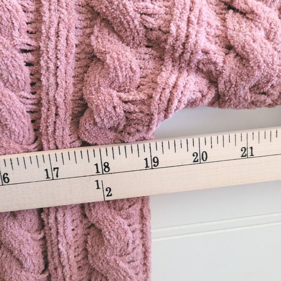 Philosophy Sweater Womens Large Pink Chenille Cable Knit Pullover NEW - Picture 5 of 11